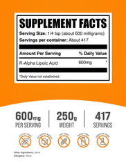 BulkSupplements R-ALA powder scoop ready to mix into beverages