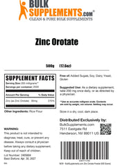 BulkSupplements Zinc Orotate powder 500 g jar ready for ongoing use.