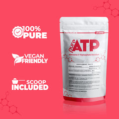 BulkStimulants Pure ATP powder being poured for quick mixing.