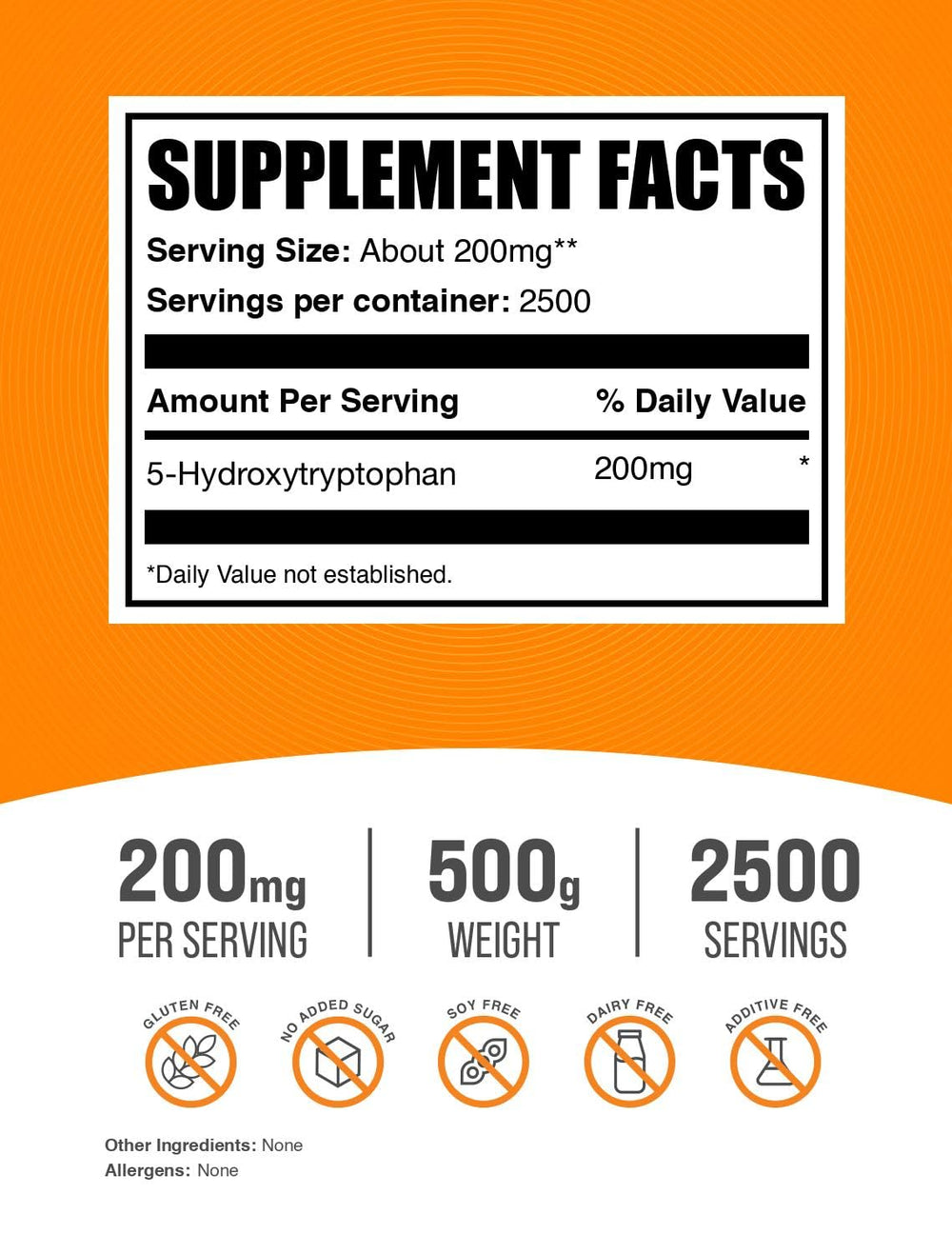BulkSupplements 5-HTP powder scoop ready for precise servings.