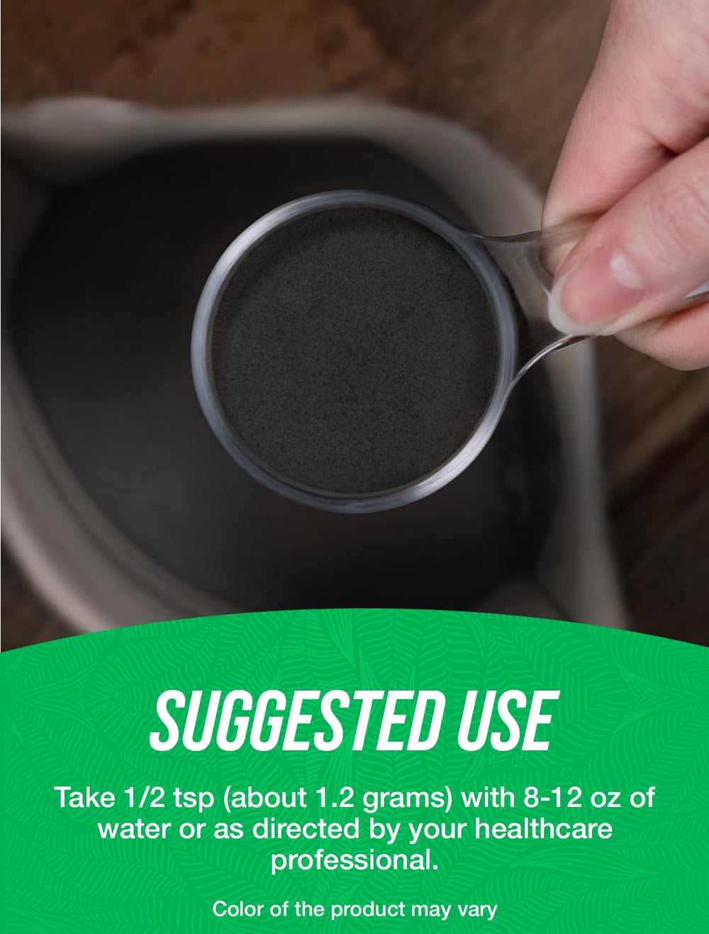 BulkSupplements Activated Charcoal Powder close-up texture ideal for mixing.