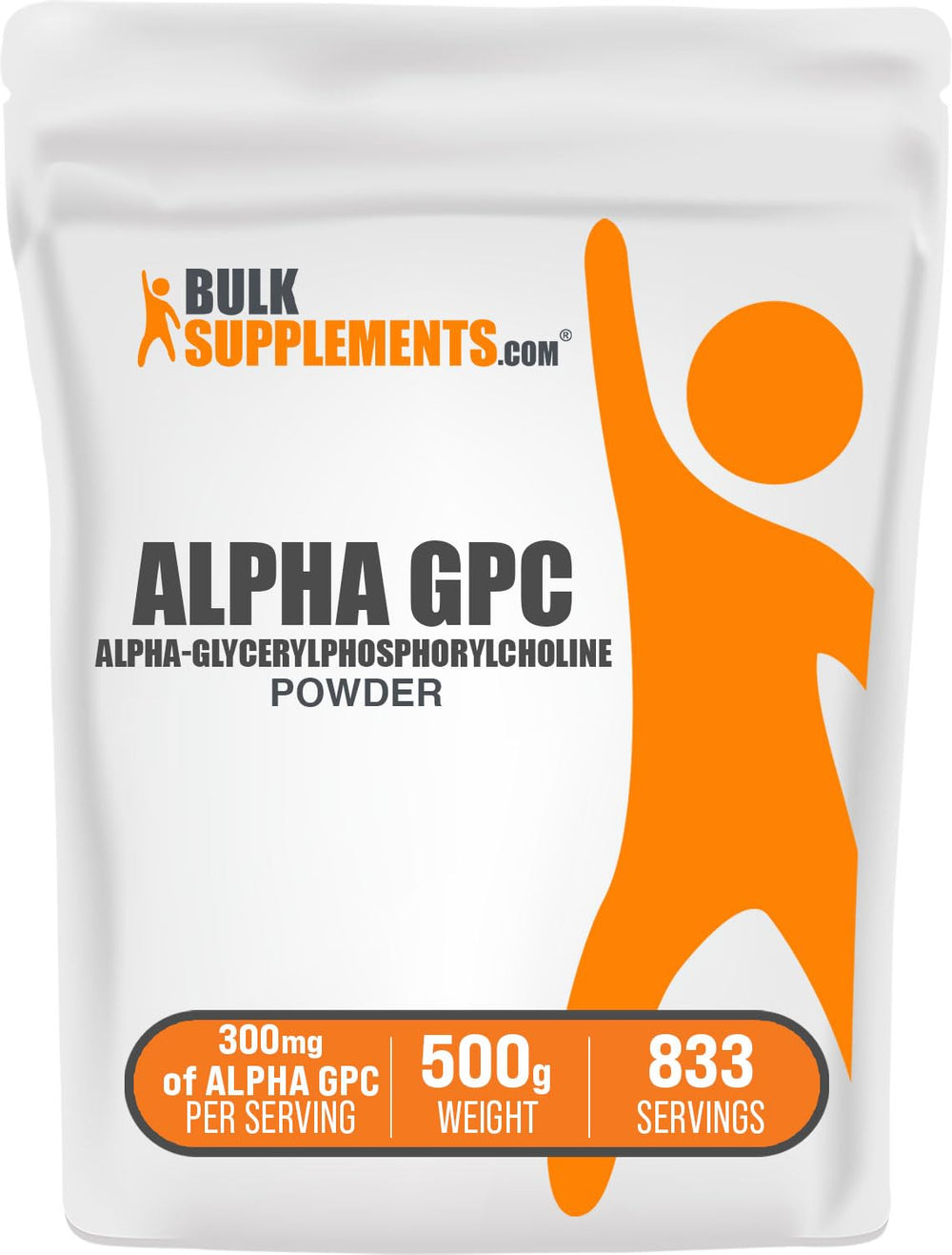 BulkSupplements Alpha GPC powder bottle for easy daily use.