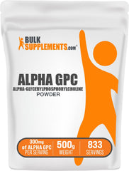 BulkSupplements Alpha GPC powder bottle for easy daily use.