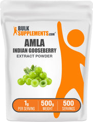 BulkSupplements Amla Extract Powder bottle for daily supplementation.