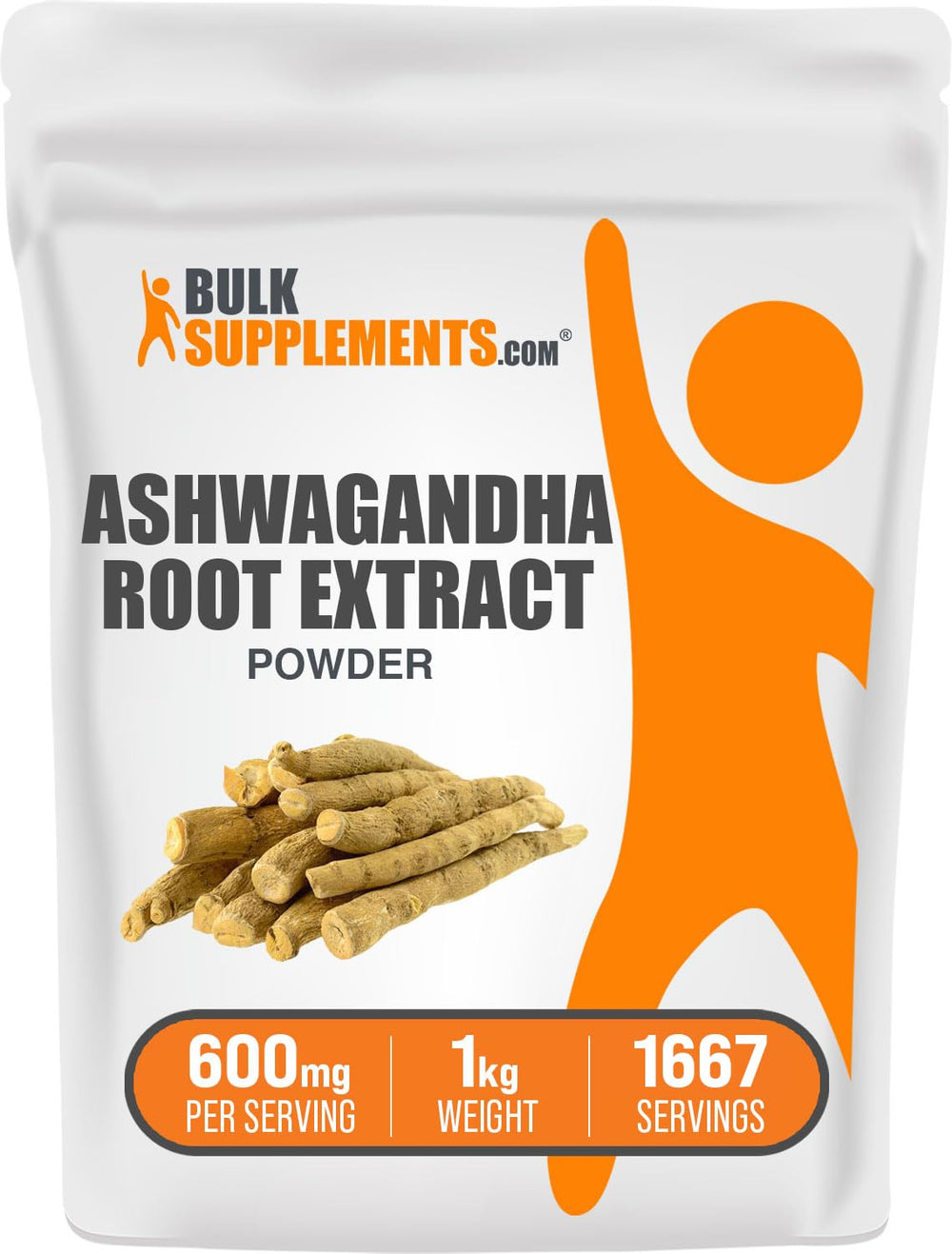 BulkSupplements Ashwagandha root extract powder tub for daily balance and resilience.