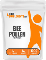 BulkSupplements Bee Pollen Powder bottle supports daily wellness and easy mixing