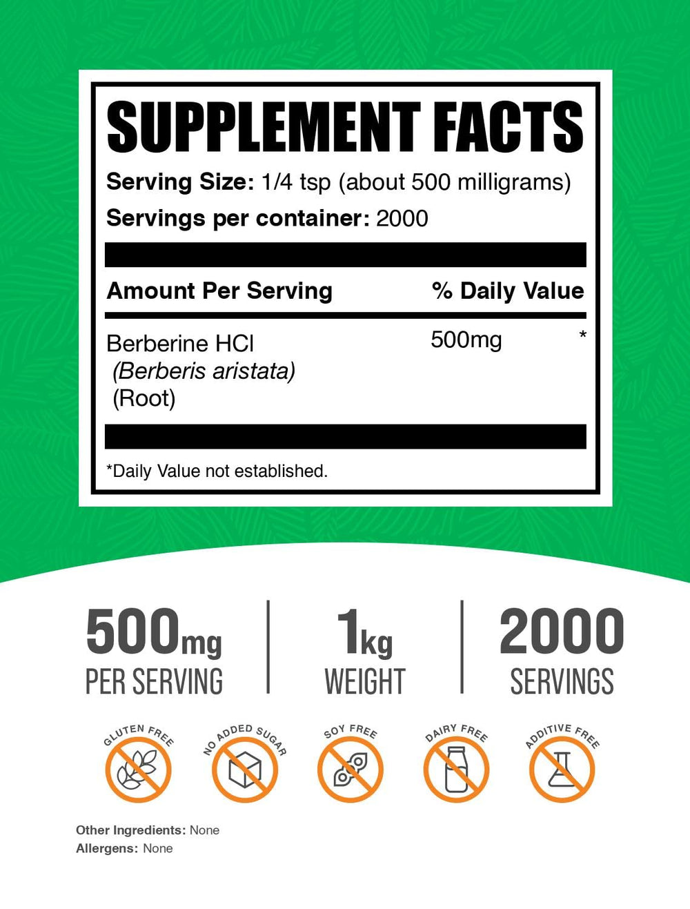 BulkSupplements Berberine HCl powder jar ready to blend into beverages.