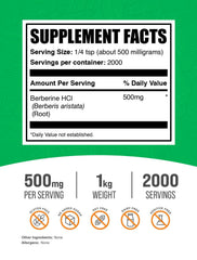 BulkSupplements Berberine HCl powder jar ready to blend into beverages.
