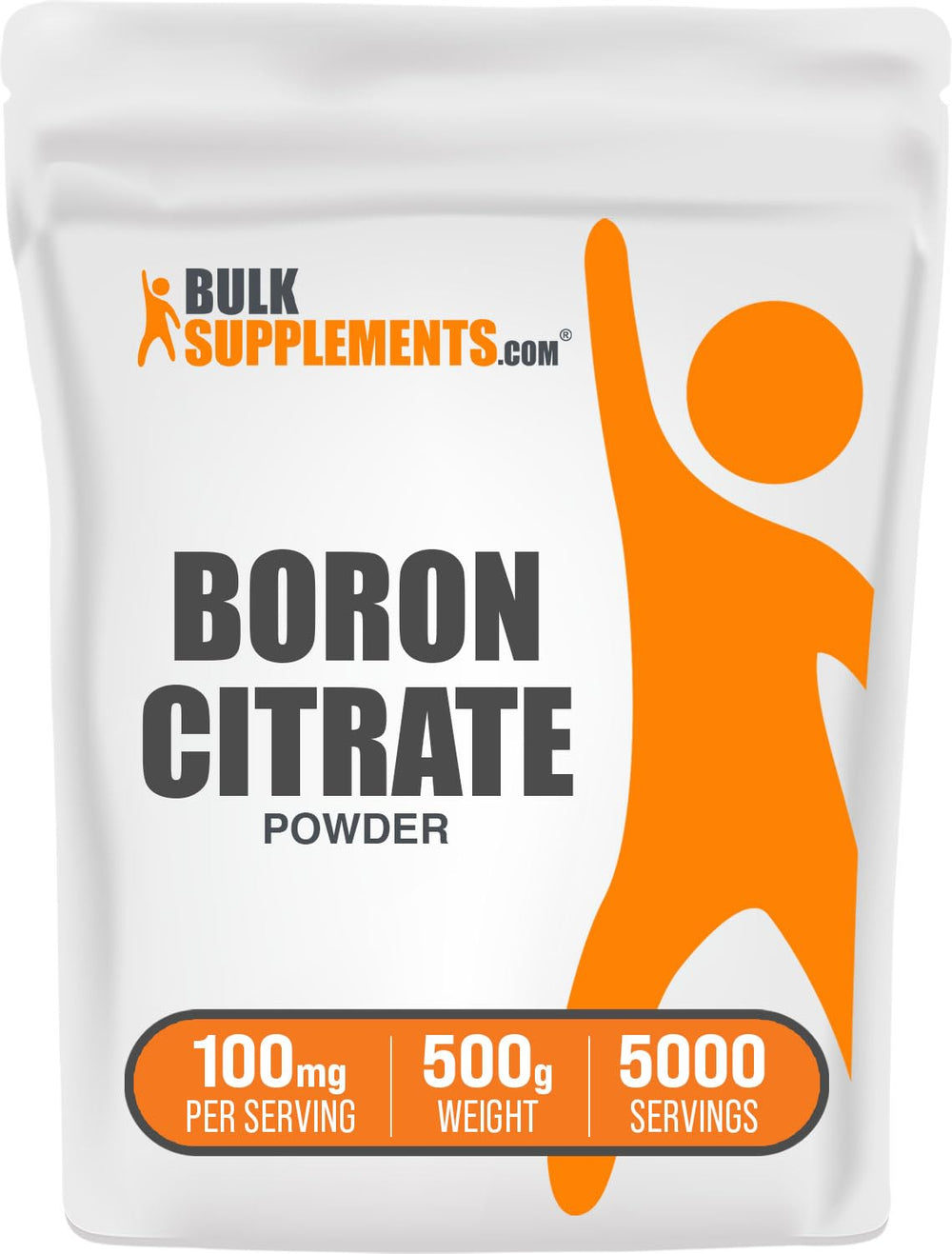 BulkSupplements Boron Citrate powder packaging highlights quality for daily bone support.