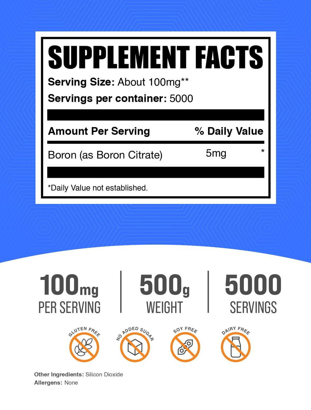 BulkSupplements Boron Citrate powder scoop enables easy dosing into smoothies.