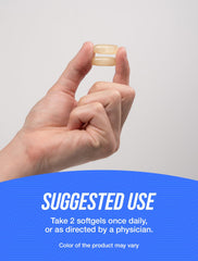 BulkSupplements Calcium Carbonate & Vitamin D3 softgels two-softgels serving illustrates easy-to-swallow format.