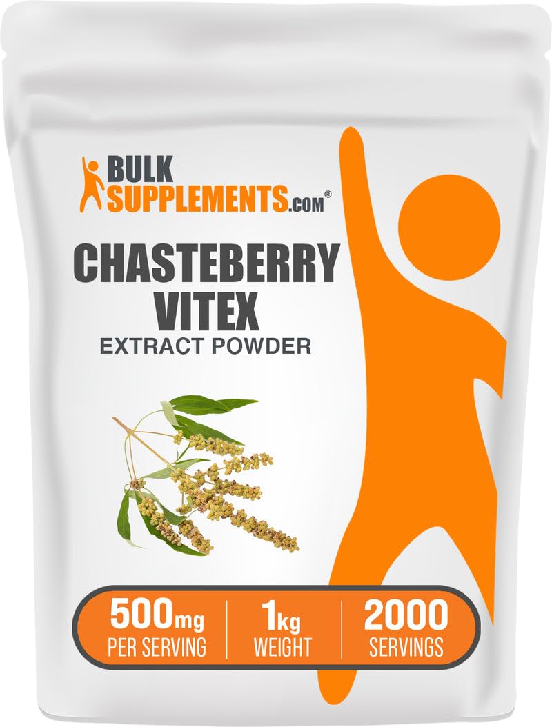 BulkSupplements chasteberry extract powder jar for easy daily wellness routine.