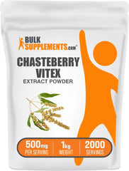 BulkSupplements chasteberry extract powder jar for easy daily wellness routine.