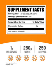 BulkSupplements Chondroitin Sulfate powder poured into a beverage for flexible dosing
