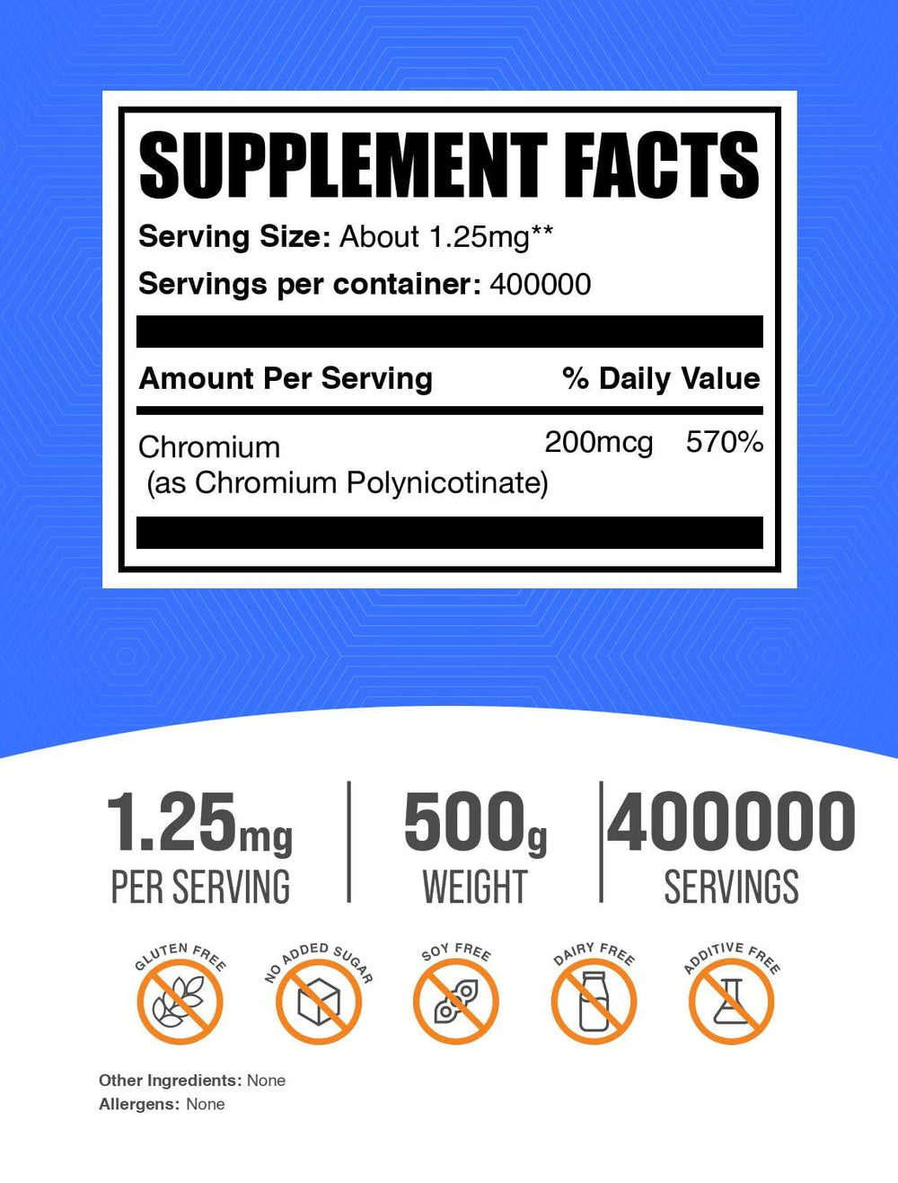 BulkSupplements Chromium GTF powder scoop measuring precise dose