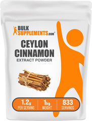 BulkSupplements cinnamon bark extract powder in a glass jar for easy daily use