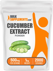 BulkSupplements cucumber extract powder bottle illustrating hydration-friendly supplement.