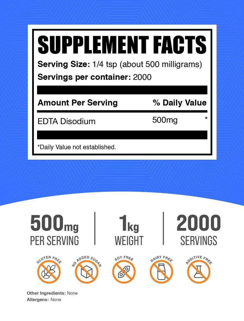 BulkSupplements Disodium EDTA powder added to a dish demonstrates potential use in formulations.