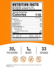 BulkSupplements Egg White Protein Powder jar label, unflavored base