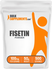 BulkSupplements Fisetin powder packaging for easy storage and daily use.