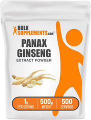 BulkSupplements Ginseng Root Extract powder bottle supports easy daily intake and consistency.