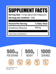 BulkSupplements Glutathione Reduced Powder packaging ready for daily use