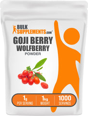 BulkSupplements Goji Berry Powder packaging shows quality and daily nutrition.