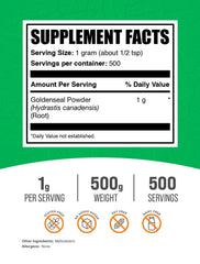 BulkSupplements Goldenseal powder scoop 1g enables easy, consistent daily use