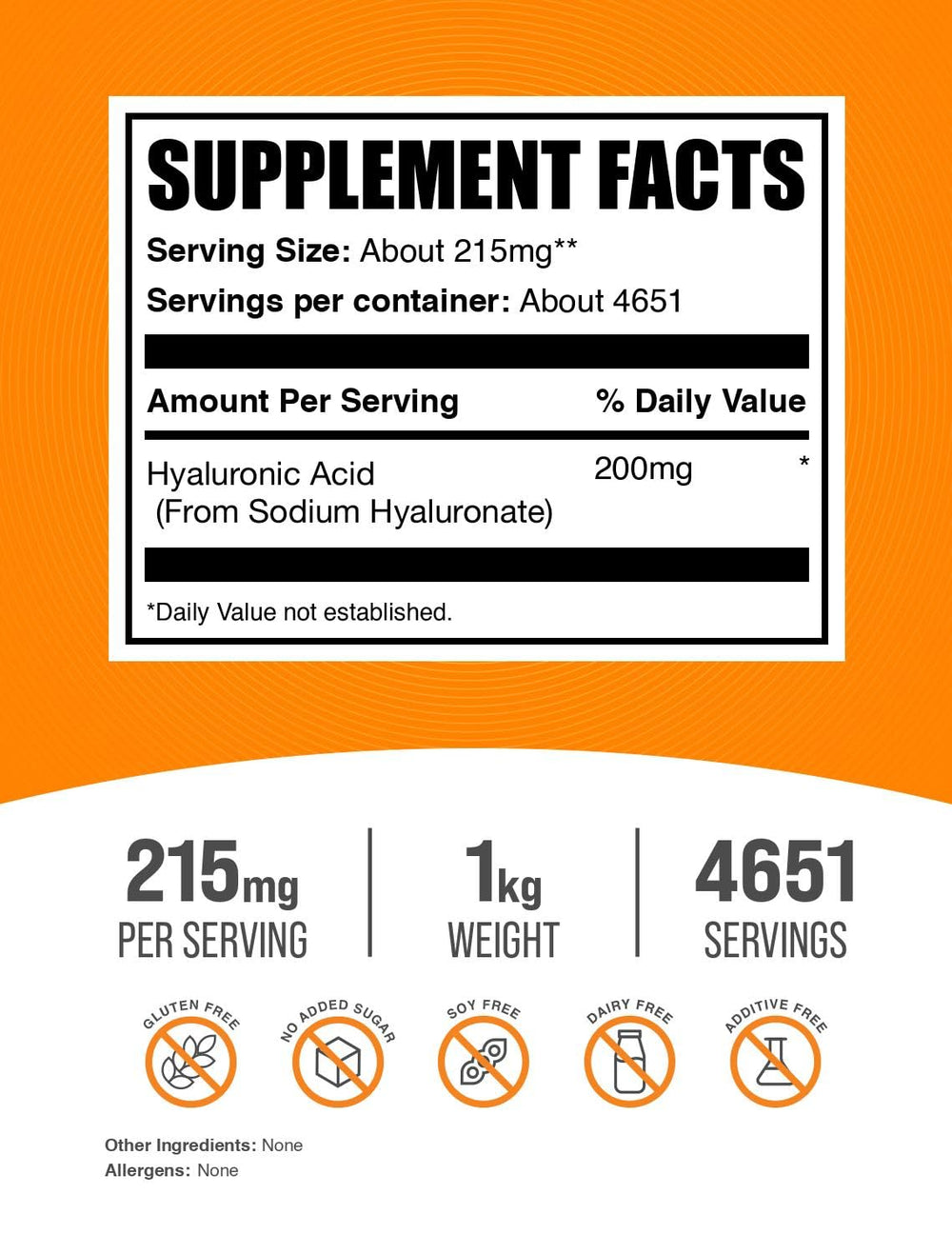BulkSupplements Hyaluronic Acid Powder scoop for precise dosing.