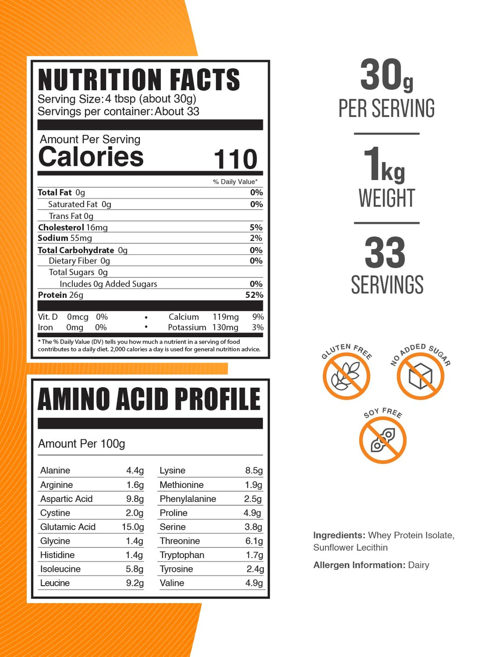 BulkSupplements whey isolate packaging highlighting gluten-free formula.
