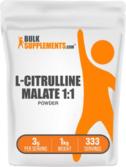 BulkSupplements L-Citrulline Malate powder bottle, suitable for athletic routines.