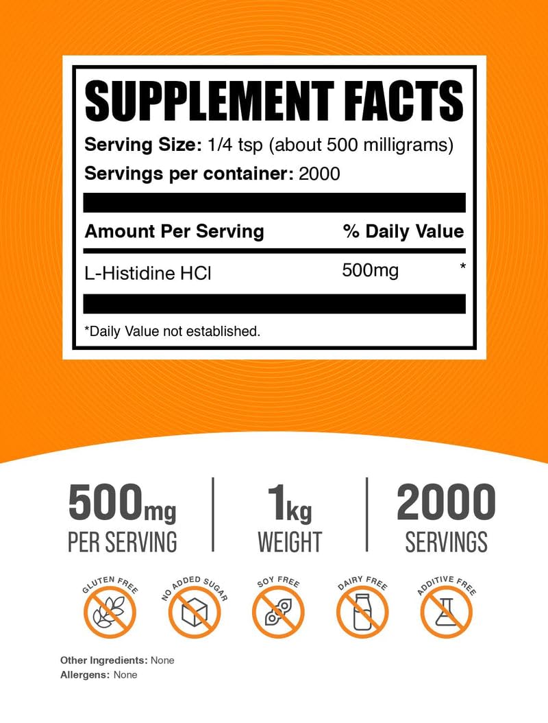 BulkSupplements L-Histidine HCl powder scoop in action enabling easy measurement for smoothies.