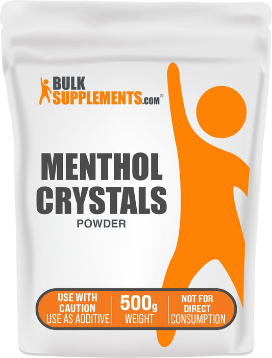 BulkSupplements Menthol Crystal – raw powder for cosmetics with a refreshing cooling effect.
