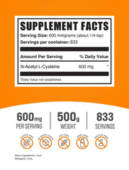 BulkSupplements NAC gluten-free powder bottle on counter for daily use.