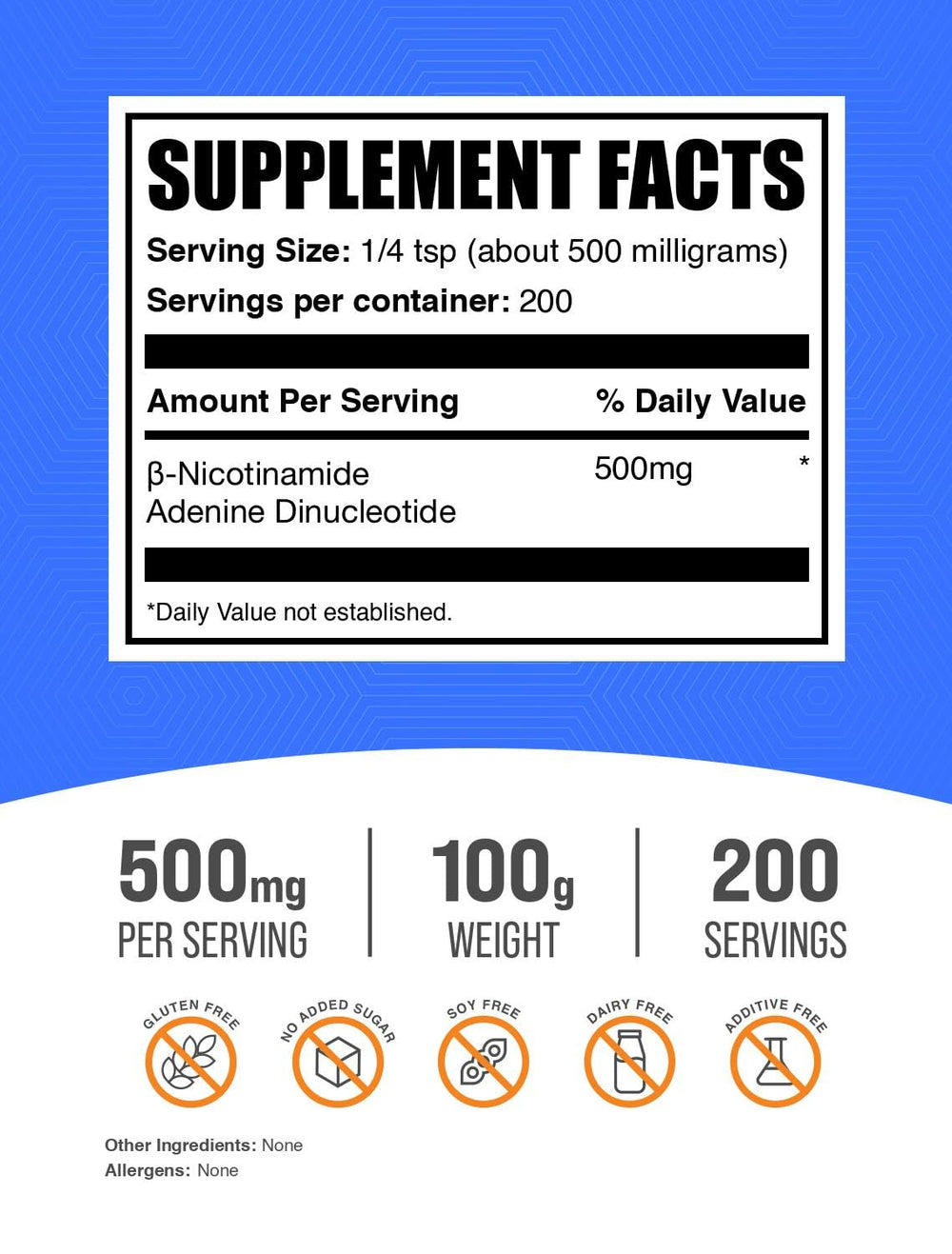BulkSupplements NAD powder scoop ready to mix into smoothies or drinks.