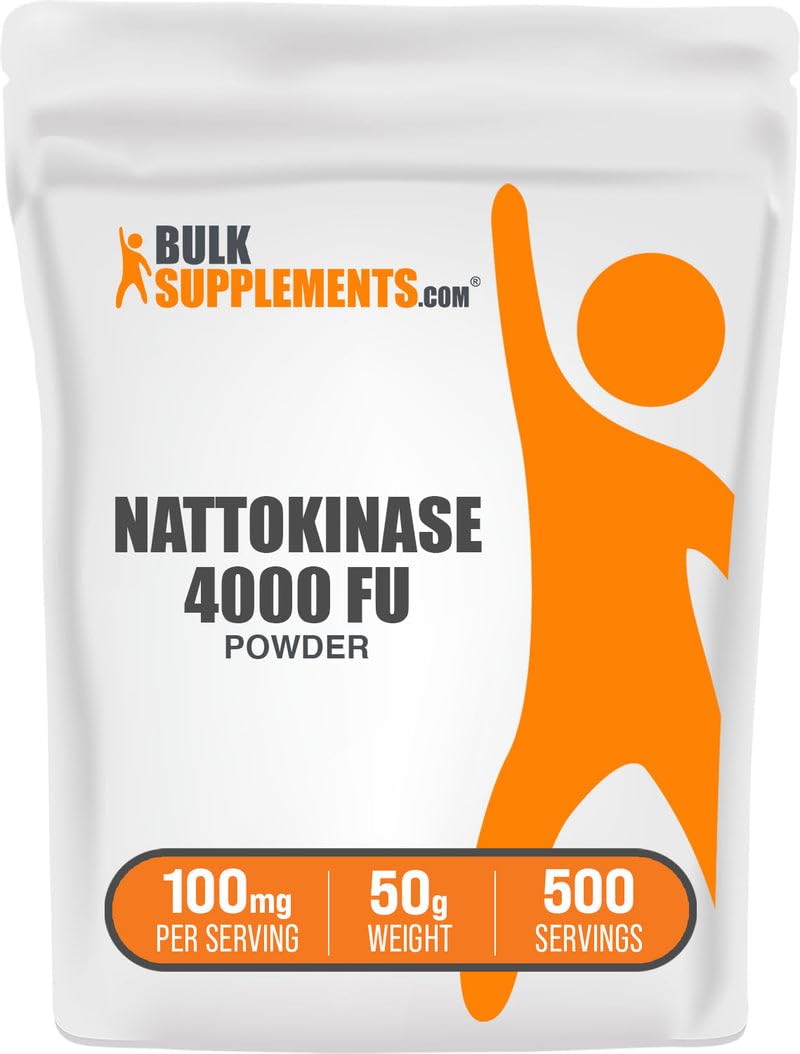 BulkSupplements nattokinase powder bottle for daily use.