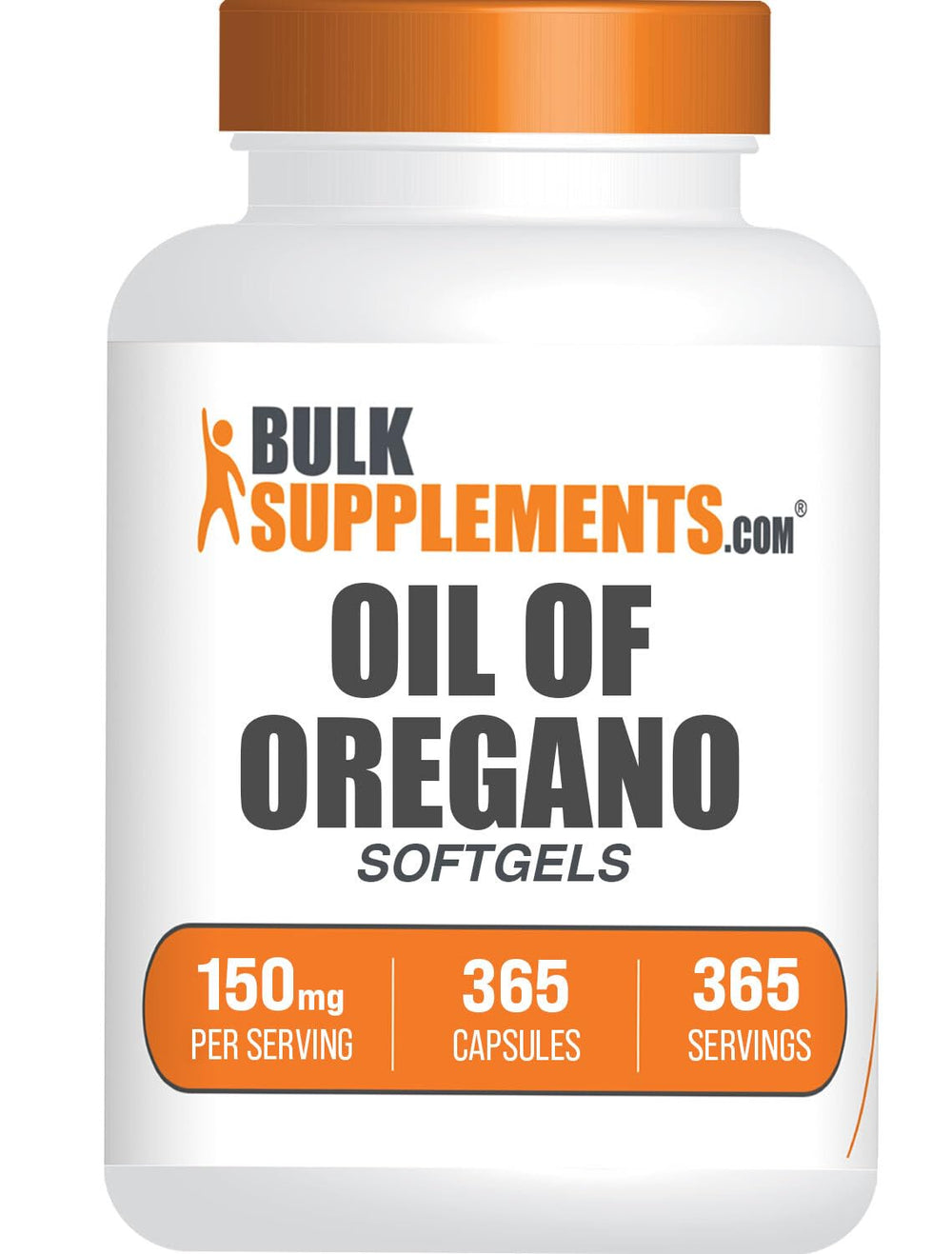 BulkSupplements Oil of Oregano softgels bottle for convenient daily wellness support.