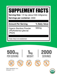 BulkSupplements Organic Bamboo Powder pour demonstrates easy mixing.