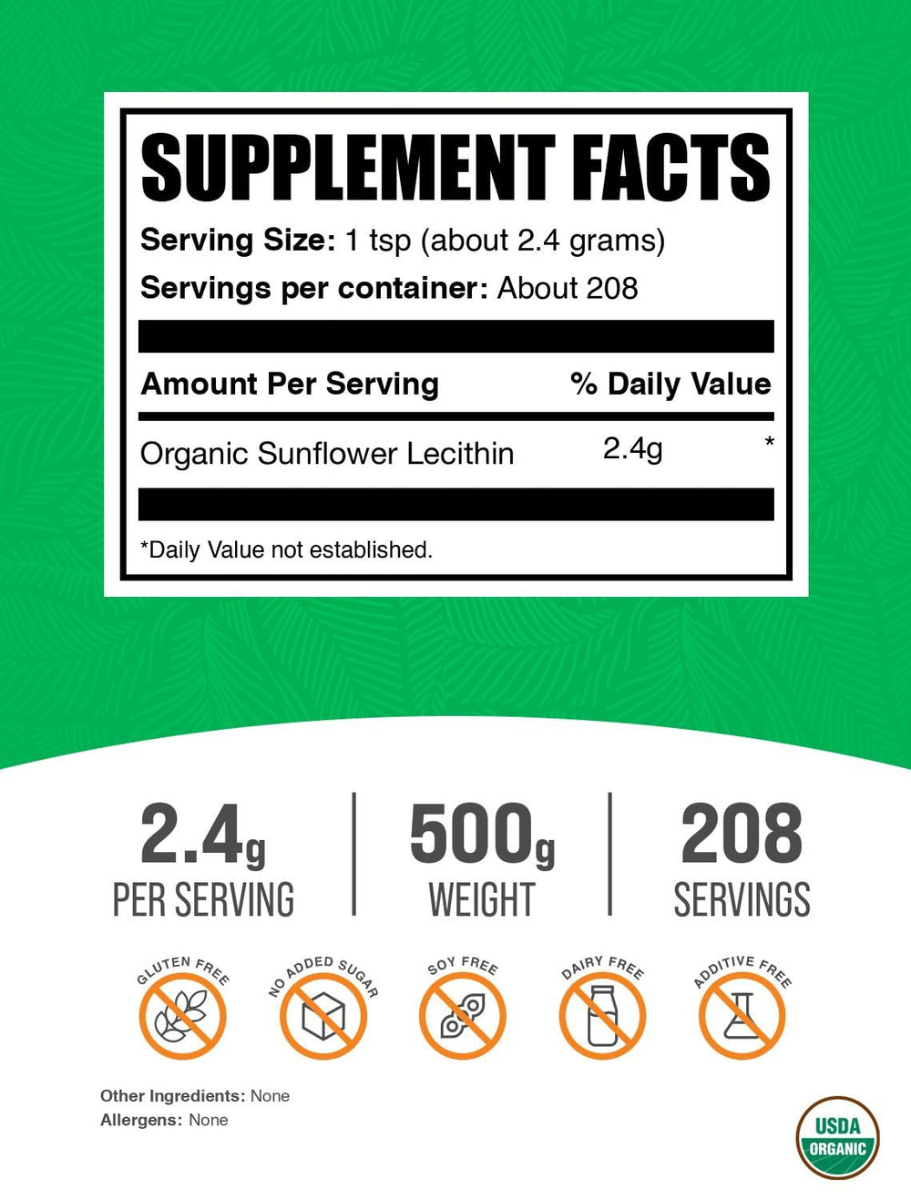 Measuring scoop with BulkSupplements lecithin powder for easy daily servings