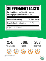 Measuring scoop with BulkSupplements lecithin powder for easy daily servings