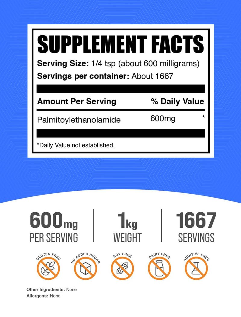 Scoop of BulkSupplements PEA powder for smoothies and drinks.