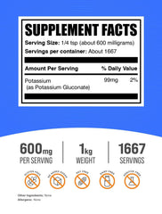 Pouring BulkSupplements Potassium Gluconate powder for daily mineral intake