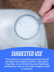 BulkSupplements Biotin Powder label closeup emphasizing purity and additive-free formula.