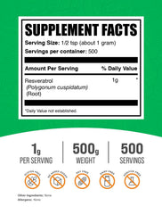 BulkSupplements Resveratrol powder scoop for precise daily servings