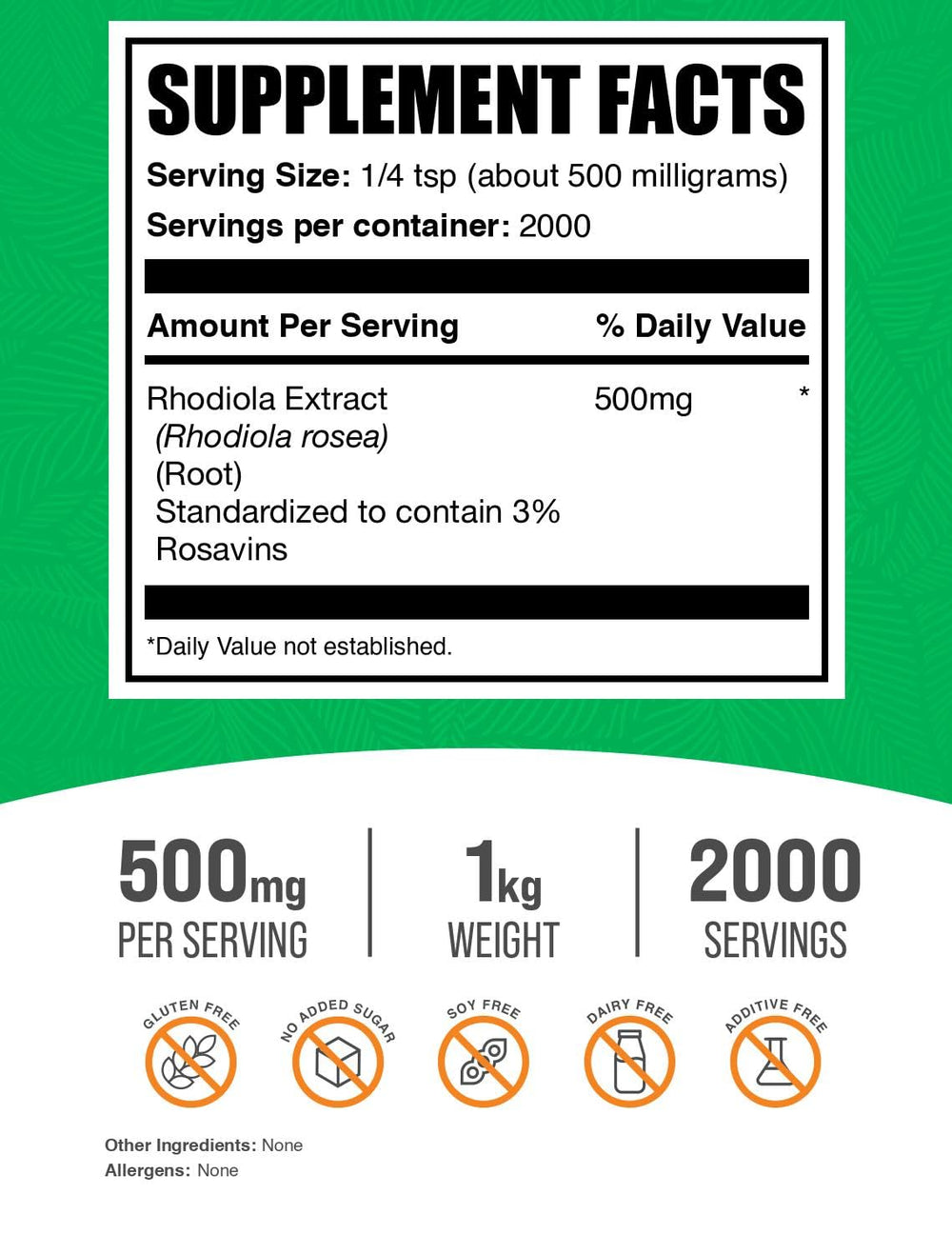 BulkSupplements Rhodiola powder container ideal for simple morning routines and stress support.