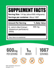 BulkSupplements St. John's Wort Extract powder with scoop for convenient daily use