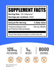 BulkSupplements Thiamine Mononitrate powder scoop ready for daily dose.