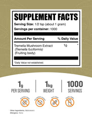 Tremella Mushroom Extract spoon showing convenient serving for smoothies.