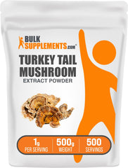 BulkSupplements Turkey Tail extract powder pour for easy daily use.