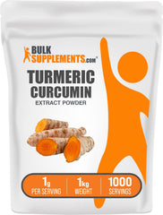 BulkSupplements turmeric extract powder bottle close-up for daily wellness use